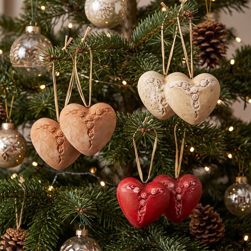 Christbaumschmuck herz keramik - herz,