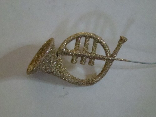 Christbaumschmuck horn golden - christbaumschmuck,