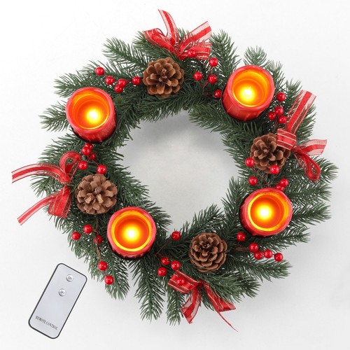 Adventskranz mit led - adventskranz,