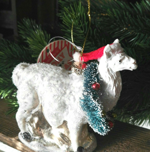 Lama weiß adventskranz - lama,
